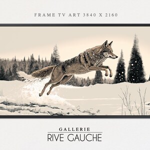 Samsung Frame TV Art Winter • Wolf Illustration • Samsung Art TV •  Digital Download for Samsung Frame • Instant Download • Frame TV