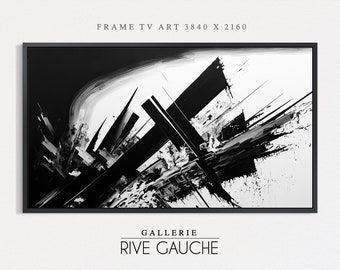 Samsung Frame TV Art • Abstrait Moderne • Monochrome • Samsung Art TV • Peinture à l’huile • Téléchargement instantané • Frame TV