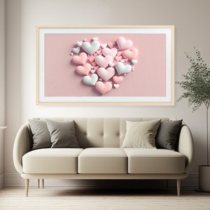 Samsung Frame TV Art Saint-Valentin Cœurs Pastel Samsung Art TV Bonbons Téléchargement instantané Frame TV image 5