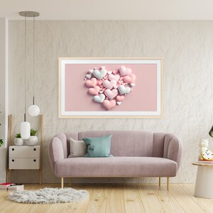 Samsung Frame TV Art Saint-Valentin Cœurs Pastel Samsung Art TV Bonbons Téléchargement instantané Frame TV image 8