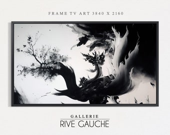 Samsung Frame TV Art • Abstrait Moderne • Monochrome • Samsung Art TV • Peinture à l’huile • Téléchargement instantané • Frame TV