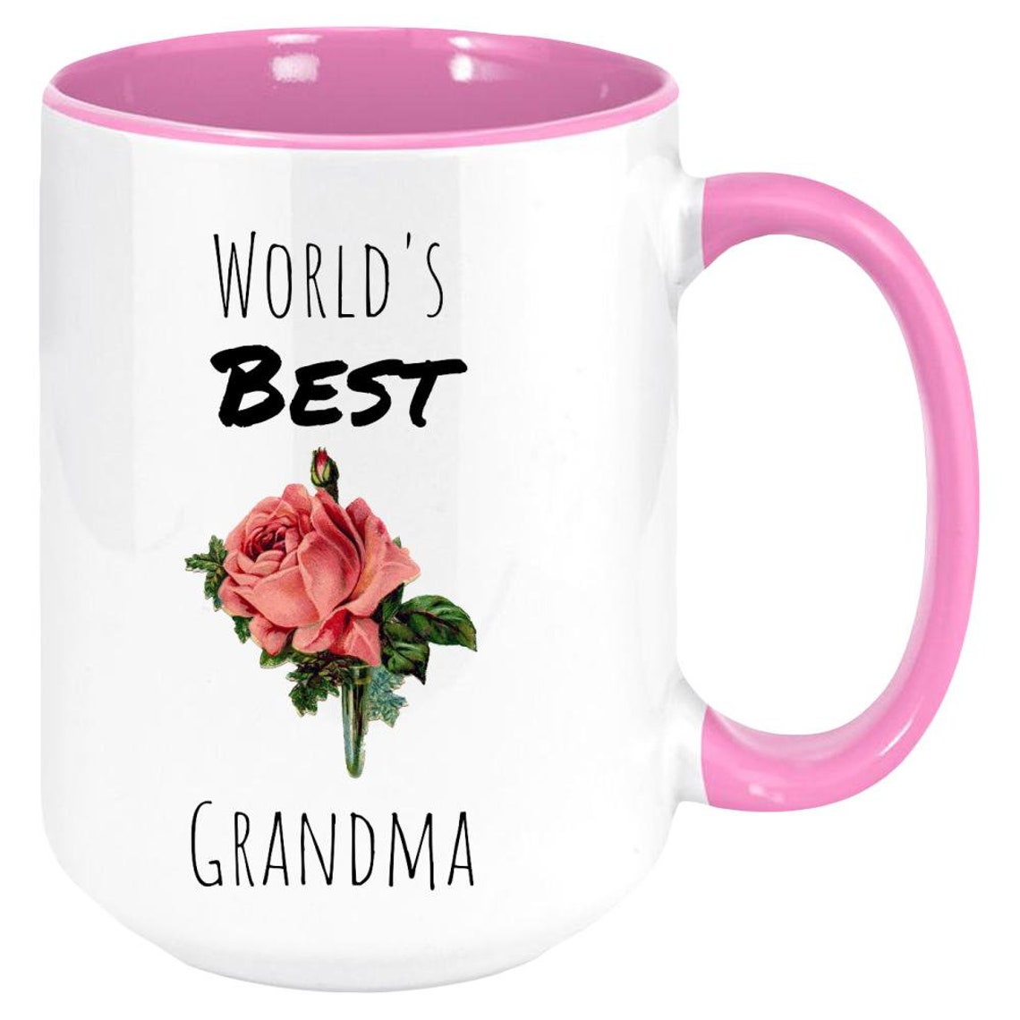 Worlds Best Grandma Floral Coffee Mug. Beautiful Floral Etsy