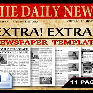 Editable 11 Page Newspaper Template (8.5x11 inch)