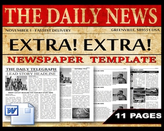 Editable 11 Page Newspaper Template (8.5x11 inch)