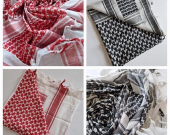 100% Pure Cotton Palestinian Freedom Shemagh SAS Army Military Desert Tactical Neck Head Wrap Combat Arab  Scarf Keffiyeh,Many Colours