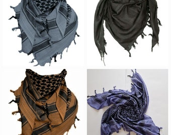 100% Pure Cotton Palestinian Freedom Shemagh SAS Army Military Desert Tactical Neck Head Wrap Combat Arab  Scarf Keffiyeh,Many Colours