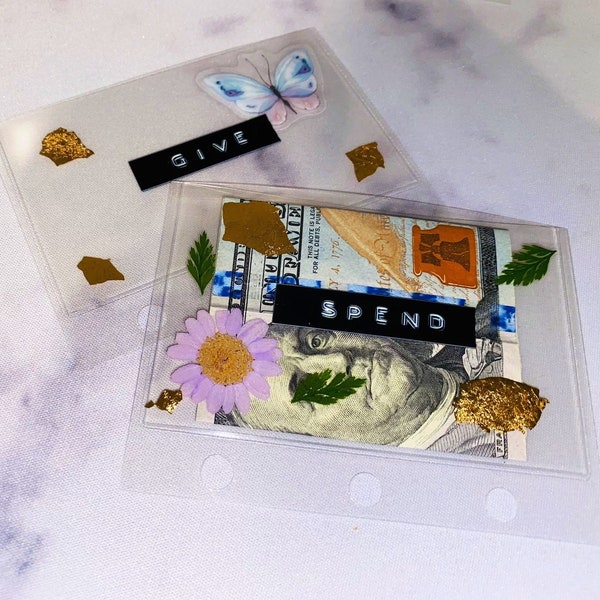 Micro Mini Envelopes |  Micro Mini Zip Pouch | Single | Set of 5 or 8 | Clear Pressed Flower Envelopes | Butterfly Envelopes