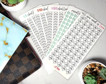 Laminated Savings Challenge Trackers | Budget Planner Bundle