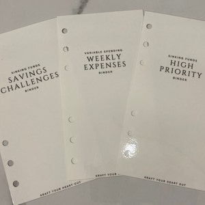 Painéis A6 pessoais personalizados | Pasta de orçamento |