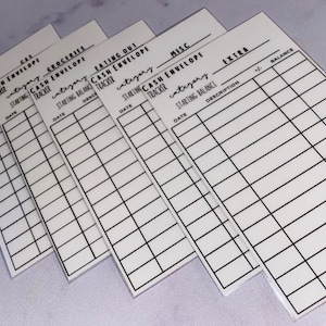 Personalized A7 Cash Envelope Trackers | Budget System | Single | Sets | Laminated | Non Laminated