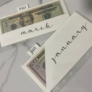 Minimalistic A6 Tabbed Envelopes | Set of 6 With Labeled Categories | Cash Stuffing | Budgeting System | Sinking Funds | Vinyl