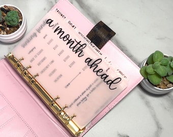 Custom Vellum A6 Personal Dashboards | Budget Binder