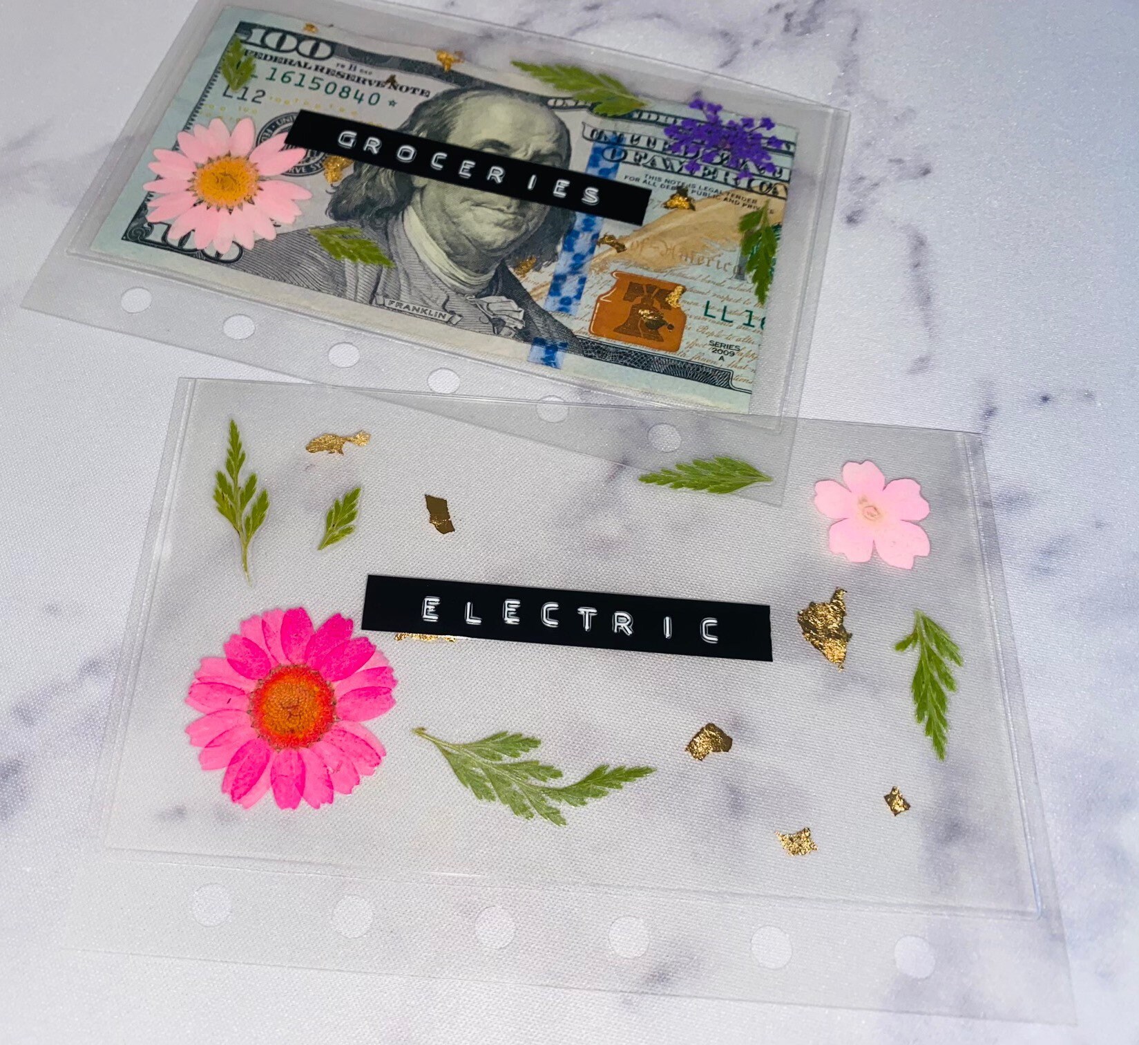 Clear Pressed Flowers Mini Cash Envelopes | Single | Sets of 5 or 8 |…