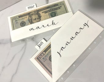 Minimalistic A6 Tabbed Envelopes | Set of 6 With Labeled Categories | Cash Stuffing | Budgeting System | Sinking Funds | Vinyl