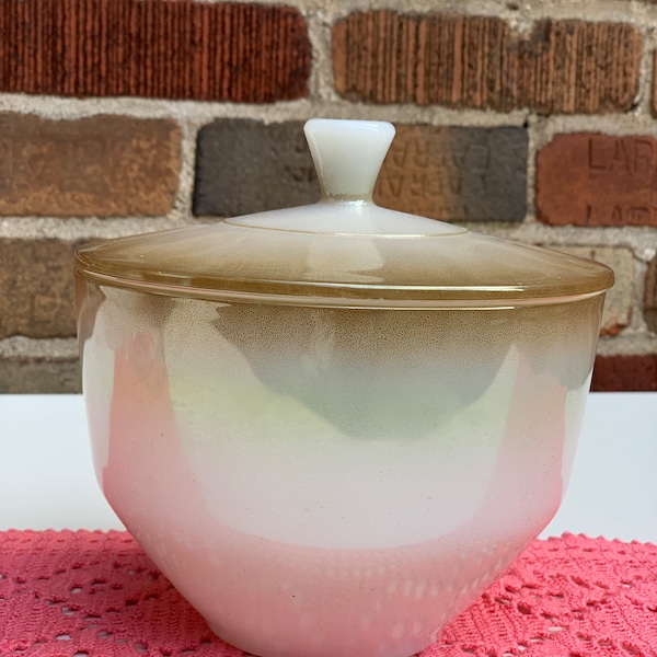 Federal Glass, Iridescent Ombre, Mesa Moss, Serving, Mixing Bowl, Grease Jar, Housewarming, Hostess Gift