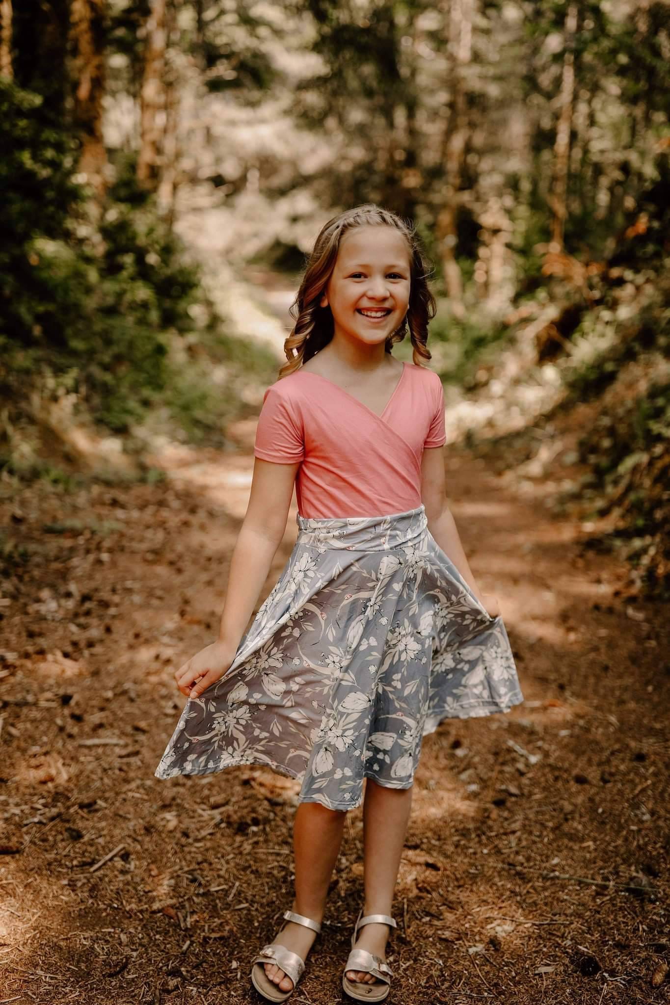 Girls Modest Twirly Play Dress Shorts Set Pockets Soft Tagless  Lizard Axolotl Snake Dragonfly Moth Ants Butterfly Ladybug Animal Insect Bug