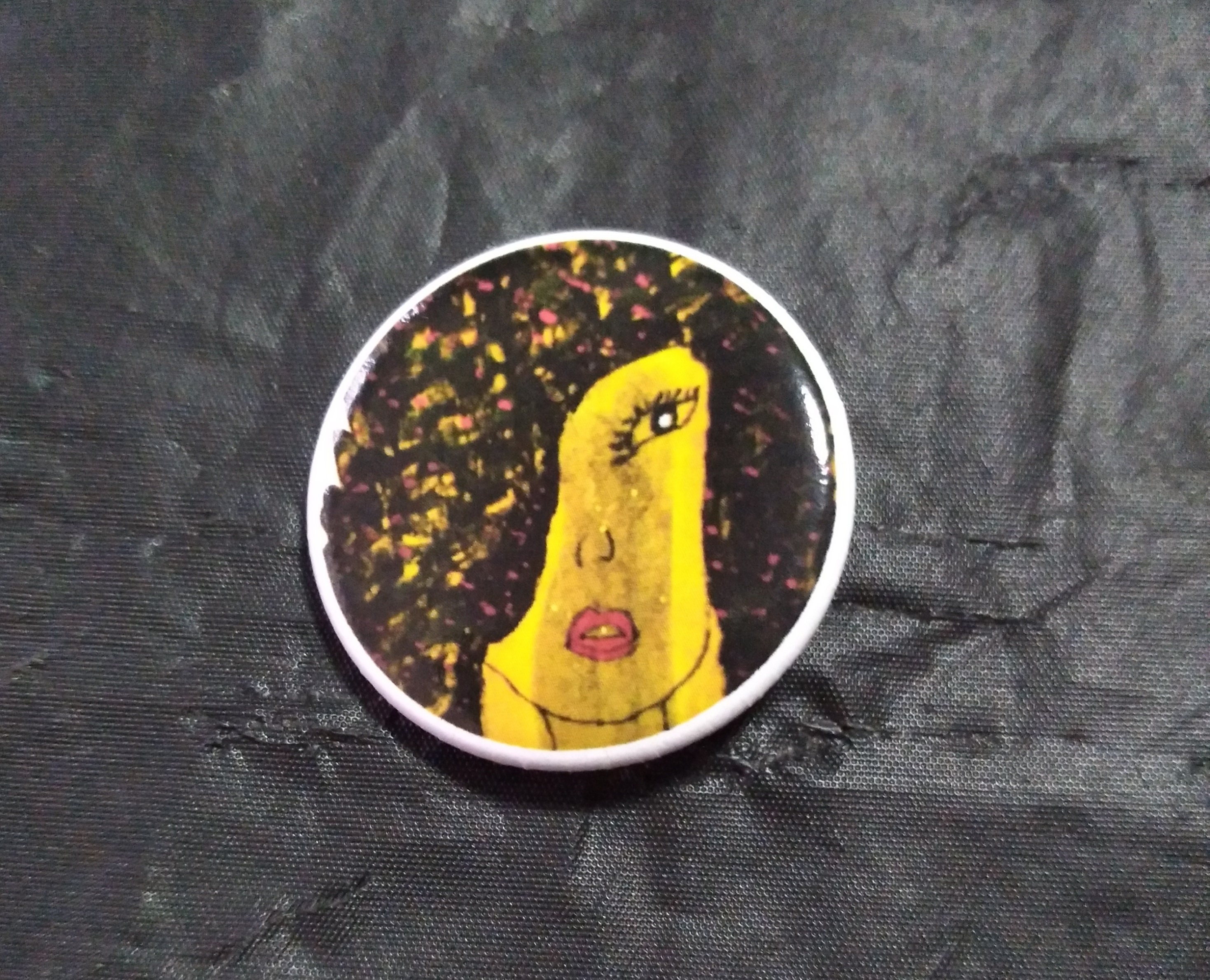 Button Pins, 2 Artwork Button Pins, Girl Buttons Pins, Cute Button Pins