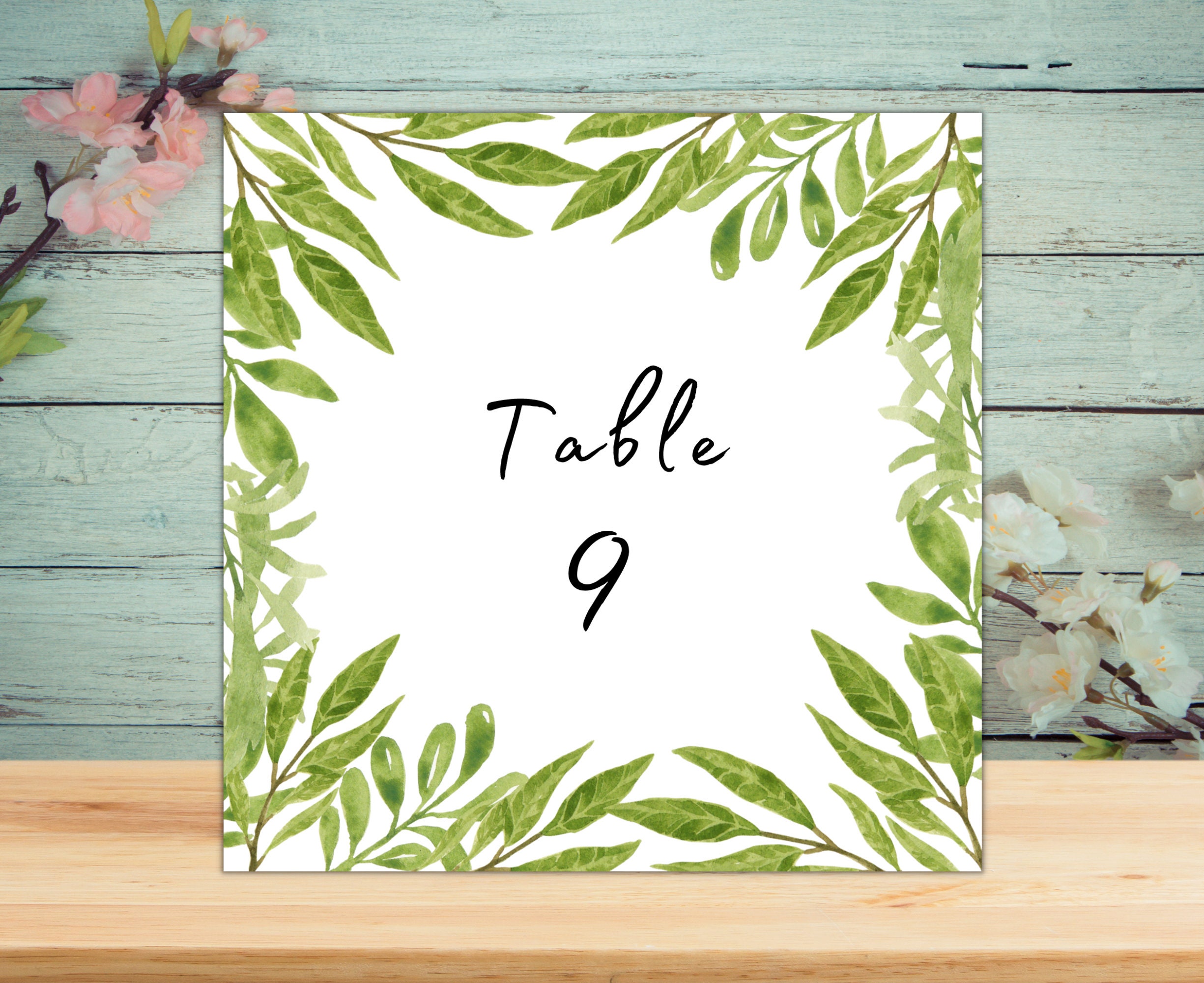 Table Numbers Event Table Numbers Numbers with Foliage Etsy