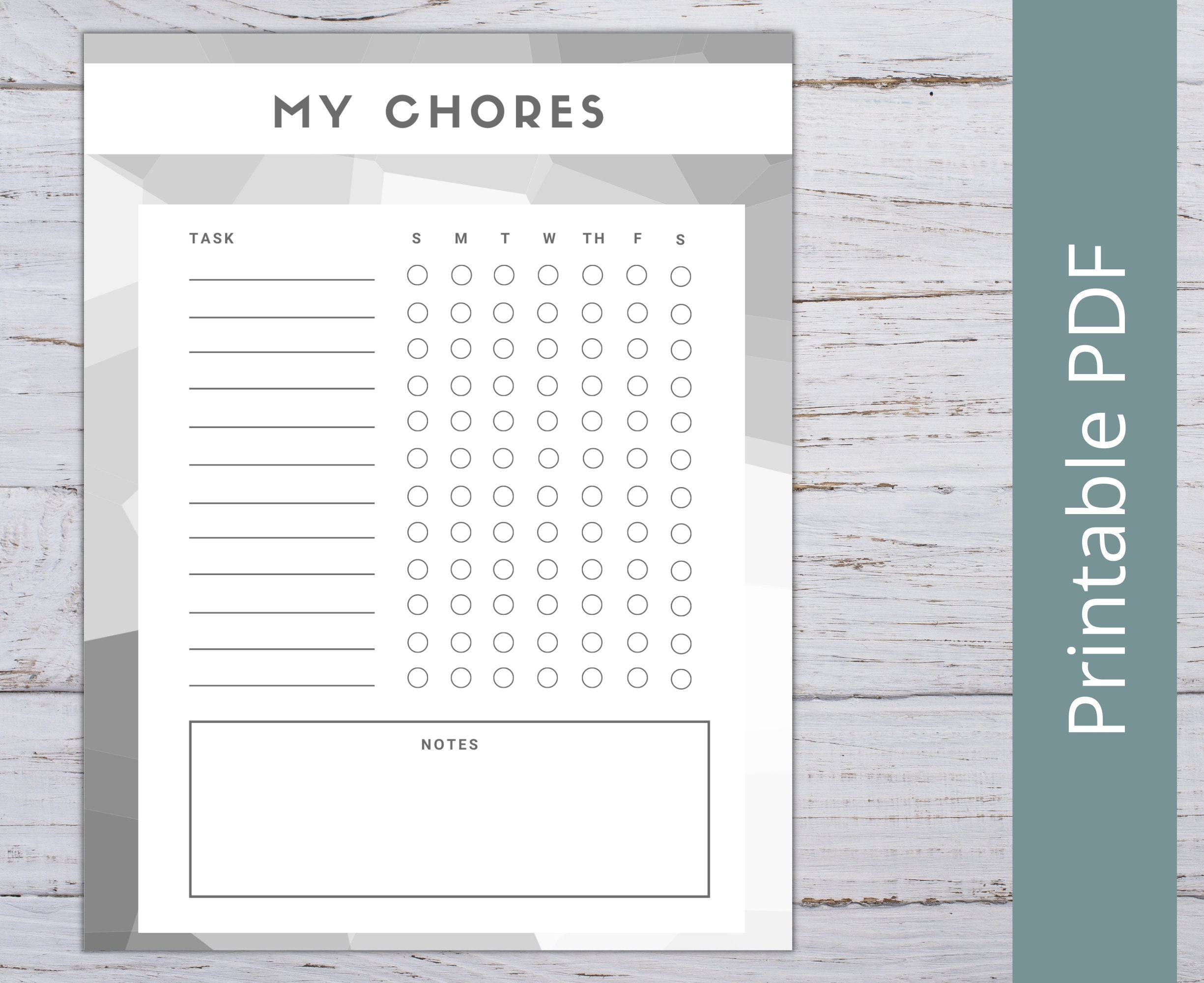 Chore Chart Weekly Chore Planner Etsy Singapore
