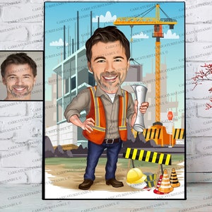 Civil Engineer Gift, Cartoon Civil Engineer Portrait Logo Svg Art, Civil Engineering Gifts, Civil Engineer Retirement Gift ideas Men Him Her