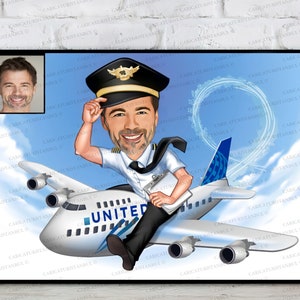 Custom Pilot Portrait Pilot Gifts for Men Aviation Gifts - Etsy