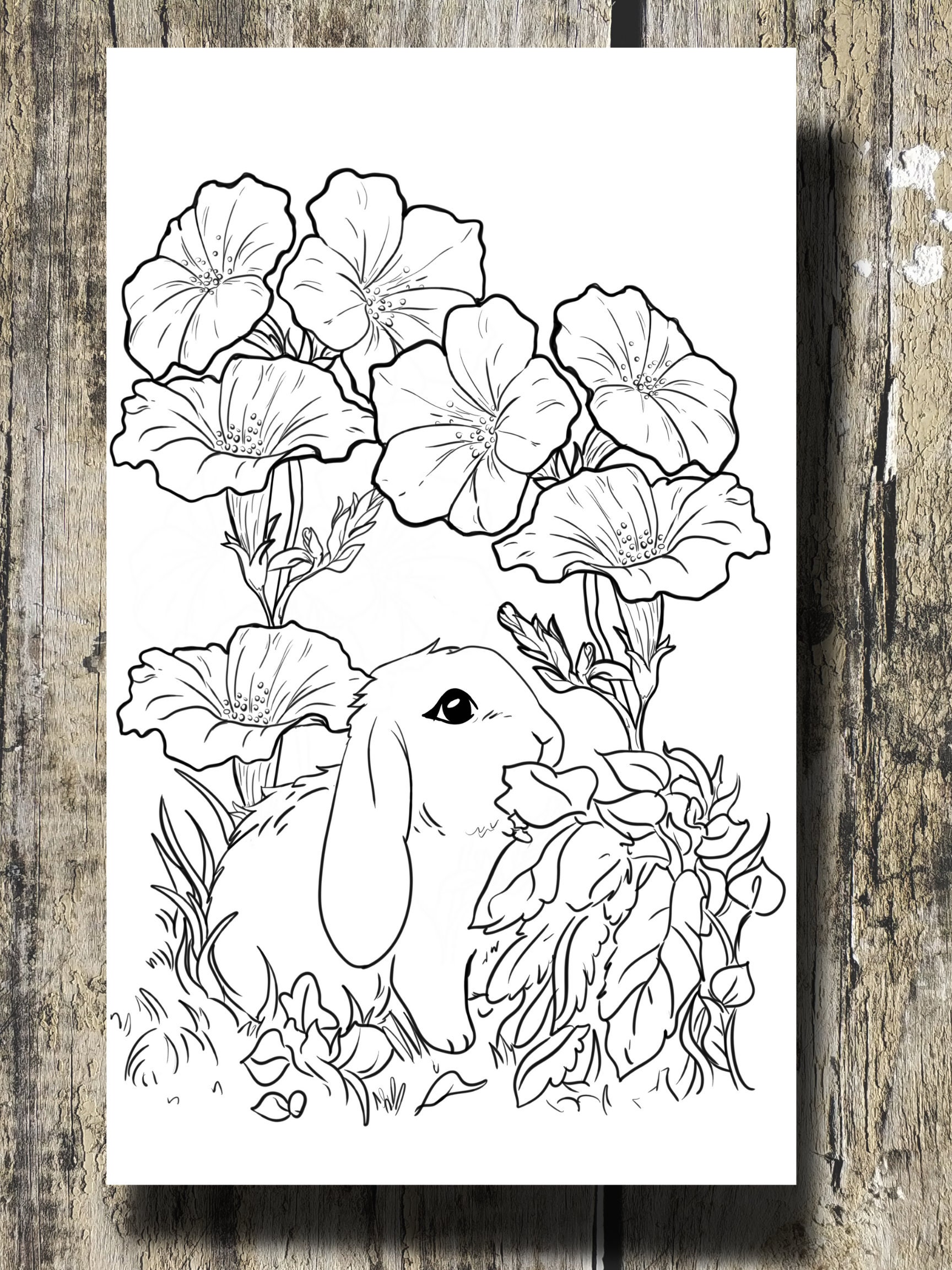 Floral Animal Digital/printable Coloring Pages DIGITAL Etsy UK