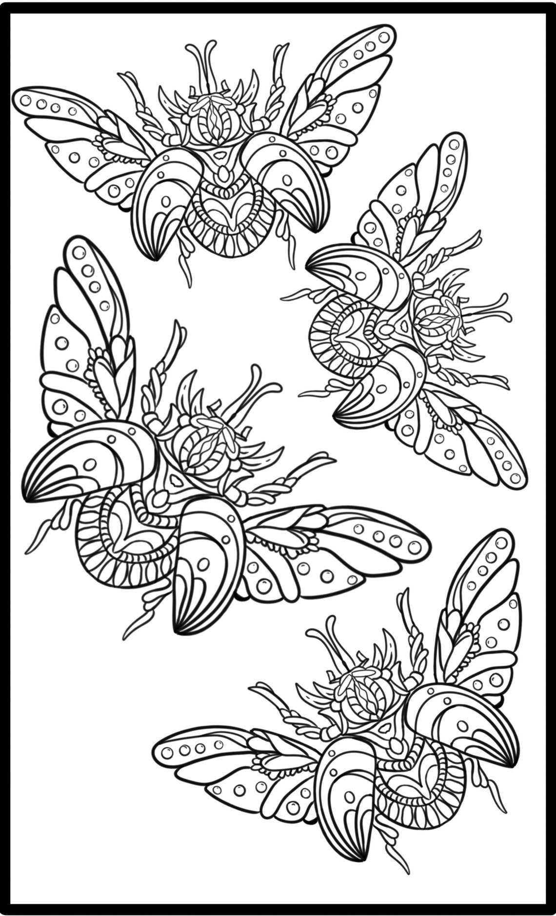 Adult Coloring Book Bugs Coloring Page 15 Printable Bug | Etsy