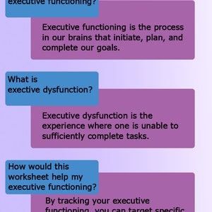 Executive Functioning Worksheet | Instant Download Printable PDF ADHD ...