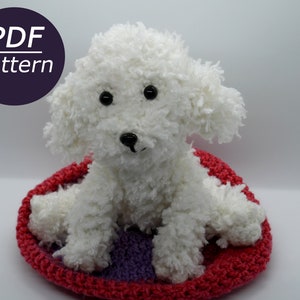 Bichon Frise Dog Crochet Pattern PDF - Amigurumi Toy, Cute Puppy