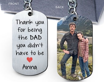 Fathers Day Gift, Bonus Dad Gifts, Custom Photo Keychain For Dad, Step Dad Gift, Personalized Gifts For Step Dad, Gift From Step Kids