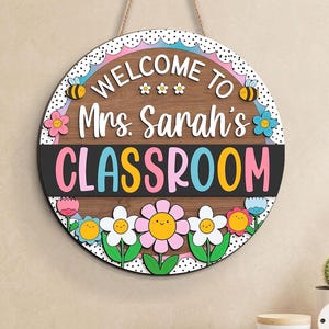 Personalized Gifts For Teacher, Custom Teacher Name Sign, Teacher Appreciation Gifts, Teacher Door Hanger, Teacher Sign, Classroom Decor