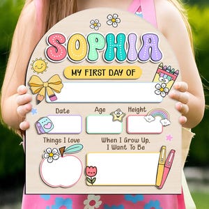 Custom First Day and Last Day of School Sign, Back To School Sign, Reusable 1st Day Of School Board, Personalized School Photo Prop