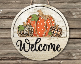 Fall Door Hanger, Fall Decor, Hello Pumpkin Door Sign, Front Door Decor, Fall Welcome Sign, Fall Wooden Door Sign, Thanksgiving Gifts