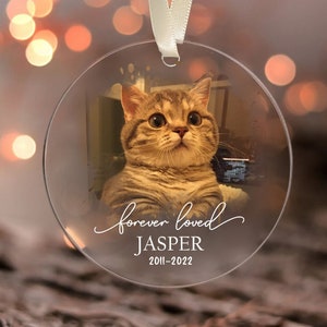 Cat Memorial Ornament, Custom Cat Ornament, Personalized Christmas Ornaments, Custom Photo Ornament, Cat Loss Keepsake, Pet Memorial Gifts