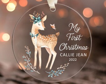 Baby's First Christmas Ornament 2022, Personalized Christmas Ornaments, Custom Baby Ornament, Babys 1st Christmas Keepsake, Xmas Decoration