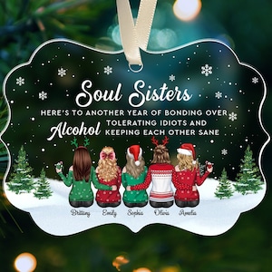 Best Friend Ornament, Soul Sister Ornament, Besties Gift, Christmas Gift For Besties, Friendship Ornament, BFF Ornament, Besties Keepsake