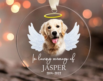 Dog Memorial Ornament, Custom Dog Ornament, Personalized Pet Loss Keepsake, Pet Christmas Ornaments, In Loving Memory, Dog Lover Gifts