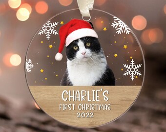 Personalized Cat Ornament, Custom Cat Ornament, Cat Lover Gifts, Custom Cat Photo Ornament, Cat Christmas Keepsake, Cat Lover Gifts