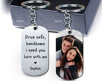 Valentines Gifts For Him, Custom Keychain, Personalized Gifts For Boyfriend, Valentines Day Gift For Husband, Drive Safe Cute Keychain