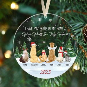 Custom Pet Ornament, Dog And Cat Christmas Ornaments, Pet Family Ornament, Pet Memorial Ornament, Personalized Dog Ornament, Pet Lover Gift