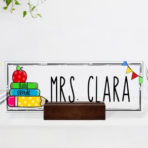 Custom Teacher Name Sign, Personalized Gift For Teacher Women, Thank You Teacher Gifts, Teacher Desk Name Plate, Teacher Appreciation Gift