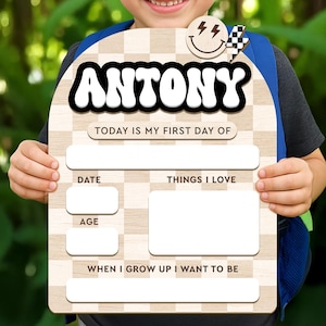 Customized First And Last Day School Sign, Back To School Sign, 1st Day Of School Sign Reuseable, Dry Erase First Day of School Photo Prop