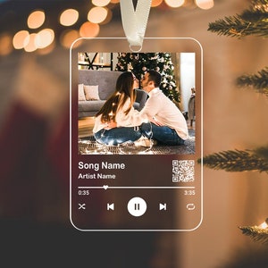 Custom Song Photo Ornament, Couple Ornament Personalized, Our First Christmas Ornament, Just Married Ornament, Christmas Gifts For Him