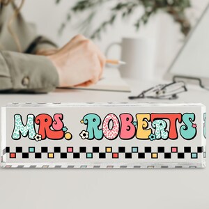 Personalized Teacher Sign, Teacher Name Sign For Desk, Cute Teacher Desk Decor, Teacher Gifts, Teacher Desk Name Plate, Teacher Desk Decor