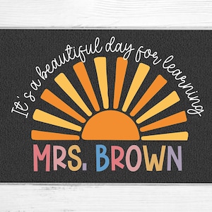 Custom Teacher Doormat, Class Welcome Mat, Personalized Teacher Mat, Teacher Rug, Classroom Decor, Classroom Mat, Back To School Gift