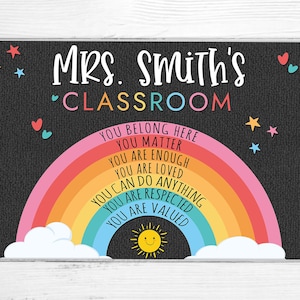 Personalized Teacher Rug, Teacher Doormat, Classroom Decor, Teacher Welcome Mat, Teacher Door Decor, Custom Mat For Teacher, Teacher Gifts