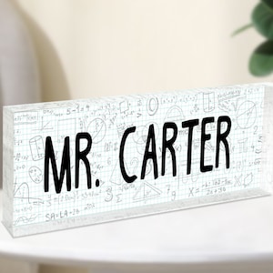 Math Teacher Sign, Math Teacher Gifts, Teacher Appreciation Gift, Teacher Gifts Ideas, Funny Gift For Teacher, Desk Name Plate For Teacher