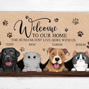 Personalized Pet Doormat, Custom Dog Cat Doormat, Pet Welcome Mat, Funny Doormat, Cat Dog Doormat, Pet Lover Gifts, Gifts For Dog Mom