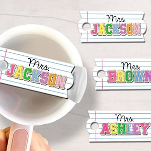 Personalized Letter Teacher Tumbler Topper, 40oz 30oz Tumbler Name Tag For Teacher, Customized Tumbler Name Lid Tag For Teachers