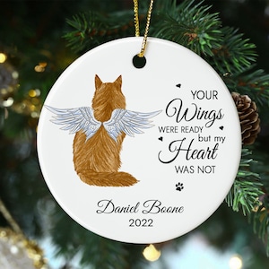 Personalized Cat Memorial Ornament, Custom Cat Ornaments, Pet Loss Ornament, Custom Cat Ornament, Cat Lover Gifts, Christmas Tree Decor